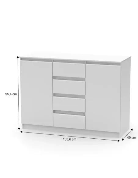 Comodă HANY NEW 010 pentru dormitor, 133.6x49x95.4 cm, PAL melaminat | MobilaOK