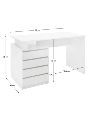 Masă PC HANY NEW, birou, 118x60x75 cm, PAL melaminat | MobilaOK