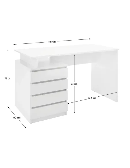 Masă PC HANY NEW, birou, 118x60x75 cm, PAL melaminat | MobilaOK