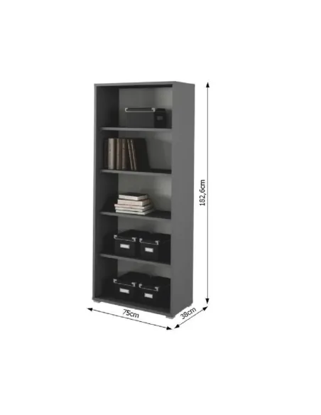 Dulap biblioraft RIOMA NEW TYP 03, birou/sala, 75x182.6x38 cm, PAL melaminat | MobilaOK
