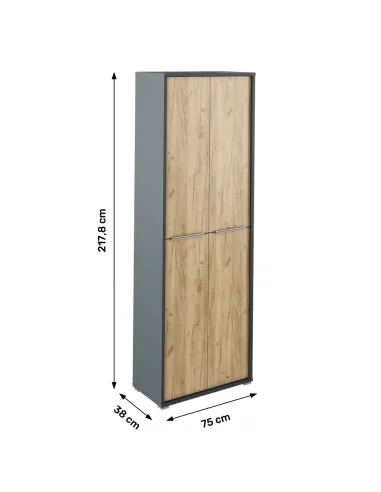 Dulap RIOMA NEW TYPE 5 pentru dormitor/hol, 75x38x217.8 cm, PAL melaminat | MobilaOK