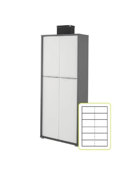 Dulap cu rafturi RIOMA NEW TYP 07, pentru birou/ședințe, 75x182.6x38 cm, PAL melaminat | MobilaOK