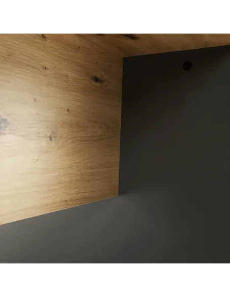 Masă de birou, grafit/stejar artisan, RIOMA NEW TYP 11 | MobilaOK