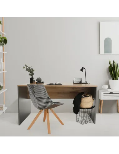Masă de birou, grafit/stejar artisan, RIOMA NEW TYP 11 | MobilaOK