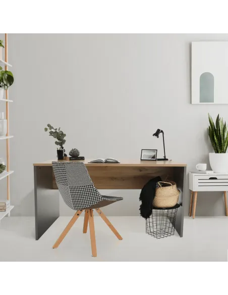 Masă de birou, grafit/stejar artisan, RIOMA NEW TYP 11 | MobilaOK