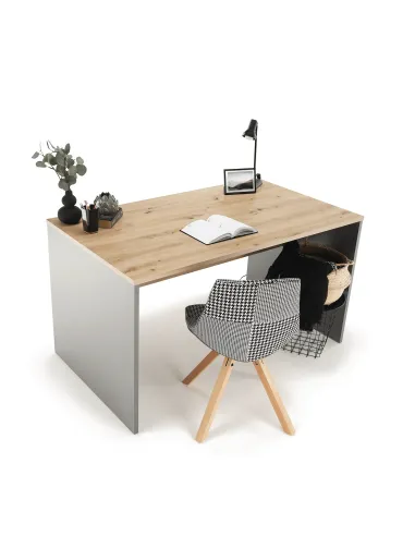 Masă de birou, grafit/stejar artisan, RIOMA NEW TYP 11 | MobilaOK