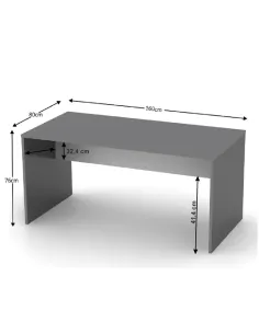 Masă de birou RIOMA NEW TYP 16, birou, 160x80x76 cm, PAL melaminat | MobilaOK 2