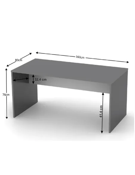 Masă de birou RIOMA NEW TYP 16, birou, 160x80x76 cm, PAL melaminat | MobilaOK