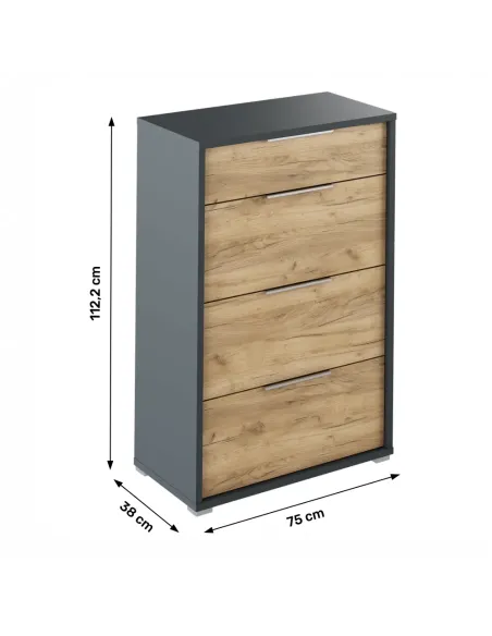 Scrin RIOMA NEW TYP 22, dormitor/living, 75x38x112.2 cm, PAL melaminat | MobilaOK