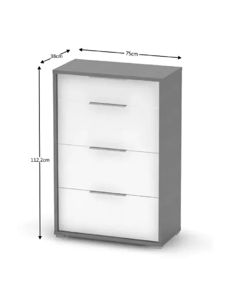 Comodă RIOMA NEW TIP 22, dormitor/hol, 75x38x112 cm, PAL melaminat | MobilaOK