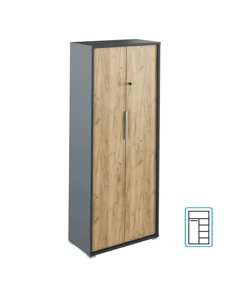 Dulap RIOMA NEW TYP 31 pentru dormitor/hol, 75x38x182.6 cm, PAL melaminat | MobilaOK