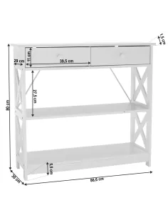Consolă LOMIR pentru living/hol/dormitor, 86.6x30x80 cm, MDF lacuit | MobilaOK 2