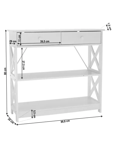 Consolă LOMIR pentru living/hol/dormitor, 86.6x30x80 cm, MDF lacuit | MobilaOK