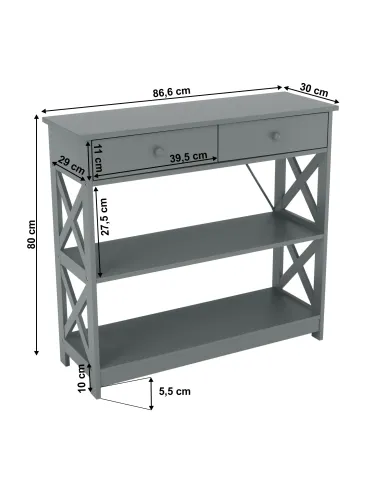 Consolă LOMIR pentru hol, dormitor sau living, 86.6x30x80 cm, MDF lăcuit | MobilaOK