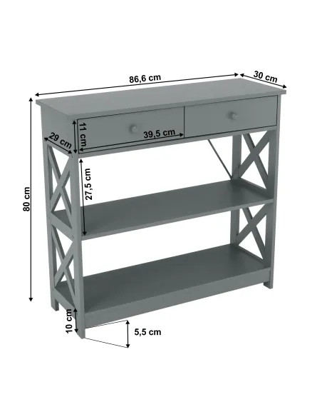 Consolă LOMIR pentru hol, dormitor sau living, 86.6x30x80 cm, MDF lăcuit | MobilaOK