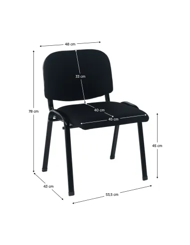 Scaun de birou ISO ECO, birou, 53.5x43x78 cm, textil/metal | MobilaOK
