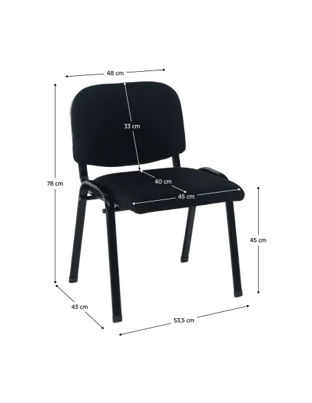 Scaun de birou ISO ECO, birou, 53.5x43x78 cm, textil/metal | MobilaOK