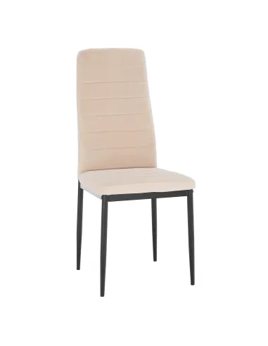 Scaun, COLETA NOVA, dining, 41x49x96 cm, catifea bej / metal negru | MobilaOK