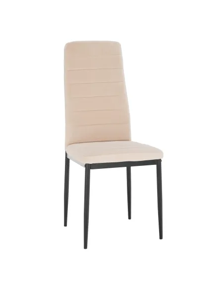 Scaun, COLETA NOVA, dining, 41x49x96 cm, catifea bej / metal negru | MobilaOK