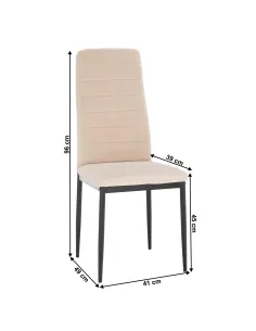Scaun, COLETA NOVA, dining, 41x49x96 cm, catifea bej / metal negru | MobilaOK 2