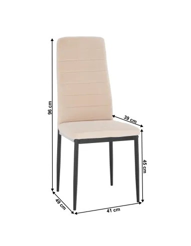 Scaun, COLETA NOVA, dining, 41x49x96 cm, catifea bej / metal negru | MobilaOK