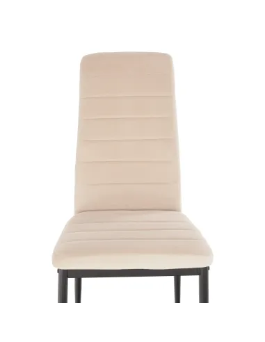 Scaun, COLETA NOVA, dining, 41x49x96 cm, catifea bej / metal negru | MobilaOK