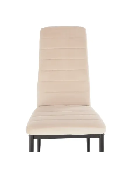 Scaun, COLETA NOVA, dining, 41x49x96 cm, catifea bej / metal negru | MobilaOK