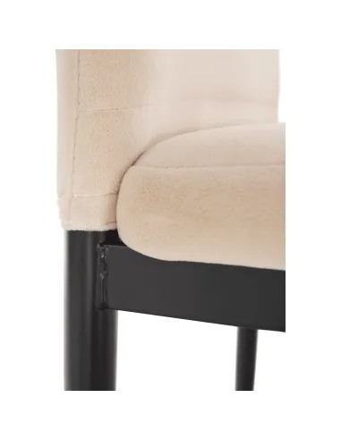 Scaun, COLETA NOVA, dining, 41x49x96 cm, catifea bej / metal negru | MobilaOK