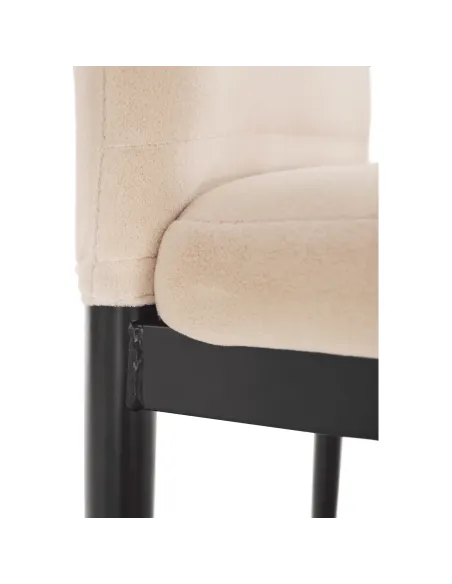 Scaun, COLETA NOVA, dining, 41x49x96 cm, catifea bej / metal negru | MobilaOK