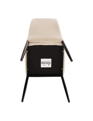 Scaun, COLETA NOVA, dining, 41x49x96 cm, catifea bej / metal negru | MobilaOK