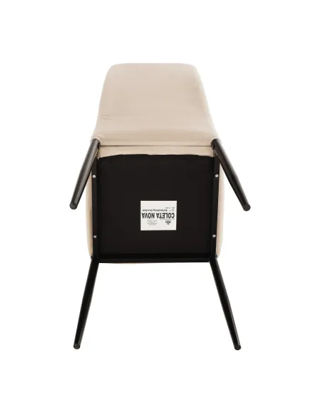 Scaun, COLETA NOVA, dining, 41x49x96 cm, catifea bej / metal negru | MobilaOK