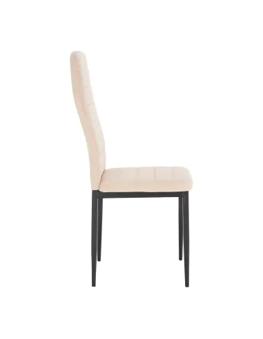 Scaun, COLETA NOVA, dining, 41x49x96 cm, catifea bej / metal negru | MobilaOK