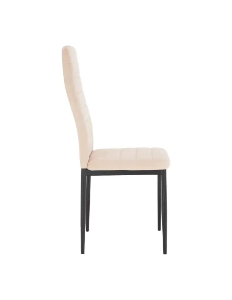 Scaun, COLETA NOVA, dining, 41x49x96 cm, catifea bej / metal negru | MobilaOK