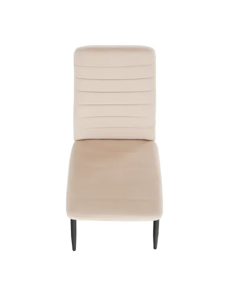 Scaun, COLETA NOVA, dining, 41x49x96 cm, catifea bej / metal negru | MobilaOK