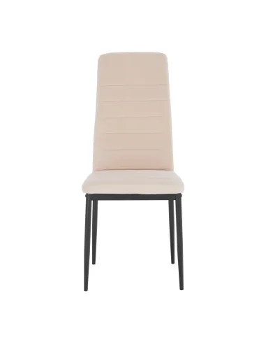 Scaun, COLETA NOVA, dining, 41x49x96 cm, catifea bej / metal negru | MobilaOK