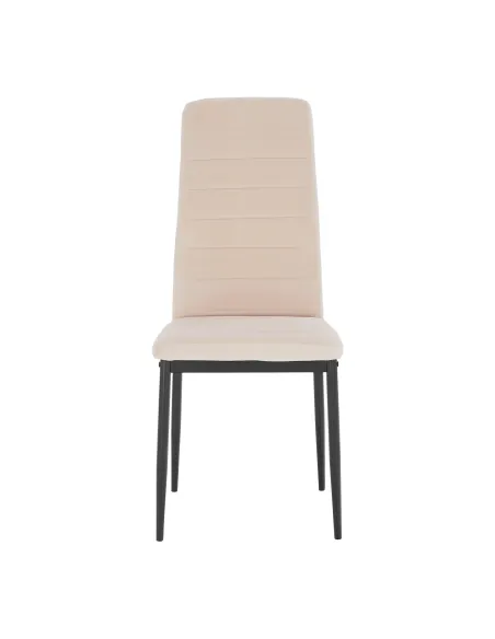 Scaun, COLETA NOVA, dining, 41x49x96 cm, catifea bej / metal negru | MobilaOK