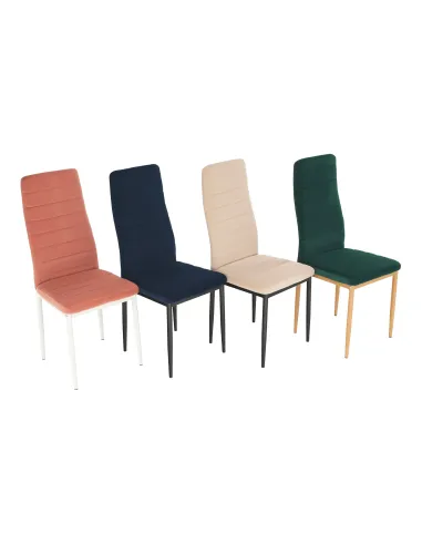 Scaun, COLETA NOVA, dining, 41x49x96 cm, catifea bej / metal negru | MobilaOK