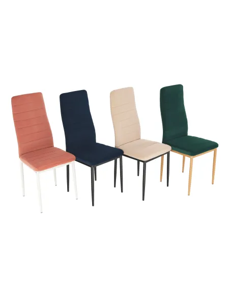 Scaun, COLETA NOVA, dining, 41x49x96 cm, catifea bej / metal negru | MobilaOK