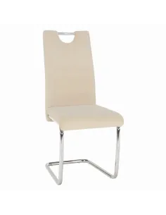 Scaun de masă, ABIRA NEW, dining, 43x44x96 cm, catifea bej și crom | MobilaOK