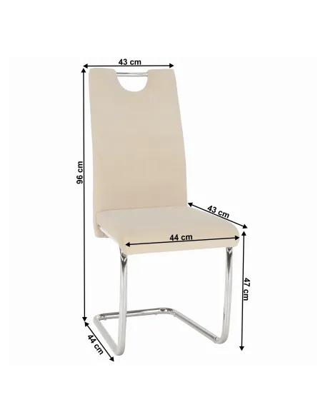 Scaun de masă, ABIRA NEW, dining, 43x44x96 cm, catifea bej și crom | MobilaOK