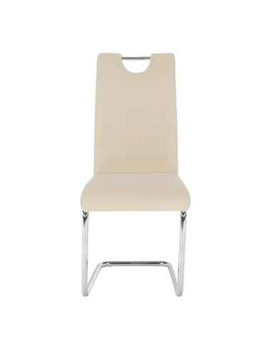 Scaun de masă, ABIRA NEW, dining, 43x44x96 cm, catifea bej și crom | MobilaOK