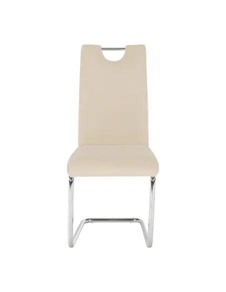 Scaun de masă, ABIRA NEW, dining, 43x44x96 cm, catifea bej și crom | MobilaOK