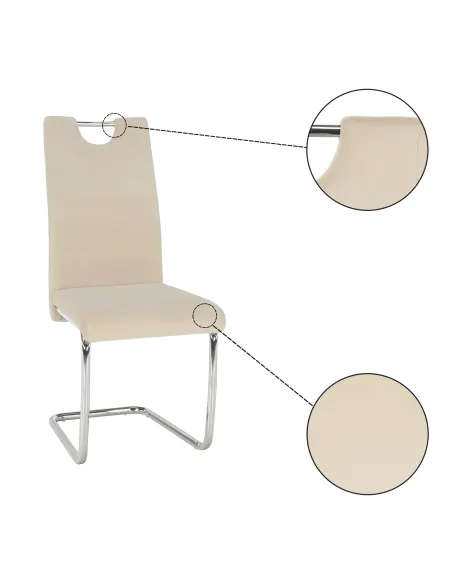 Scaun de masă, ABIRA NEW, dining, 43x44x96 cm, catifea bej și crom | MobilaOK