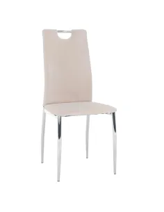 Scaun OLIVA NEW, dining, 42x52x97 cm, catifea bej / crom | MobilaOK