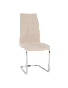 Scaun, SALOMA NEW, dining, 42x56.5x105 cm, catifea bej / metal crom | MobilaOK