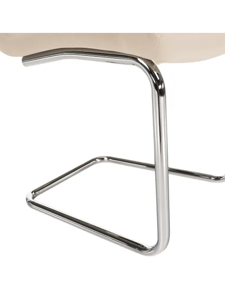 Scaun, SALOMA NEW, dining, 42x56.5x105 cm, catifea bej / metal crom | MobilaOK