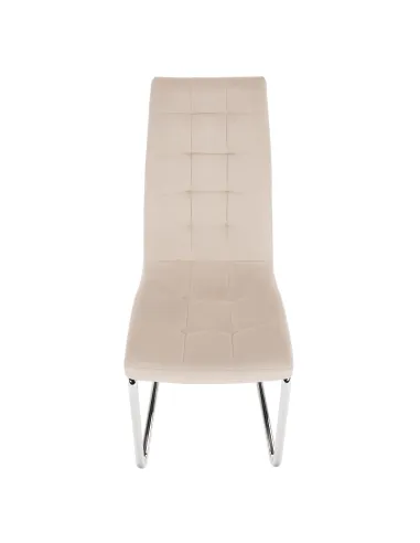 Scaun, SALOMA NEW, dining, 42x56.5x105 cm, catifea bej / metal crom | MobilaOK