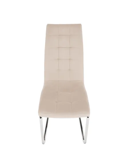 Scaun, SALOMA NEW, dining, 42x56.5x105 cm, catifea bej / metal crom | MobilaOK