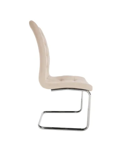 Scaun, SALOMA NEW, dining, 42x56.5x105 cm, catifea bej / metal crom | MobilaOK