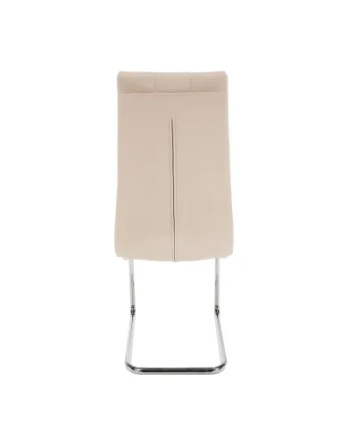Scaun, SALOMA NEW, dining, 42x56.5x105 cm, catifea bej / metal crom | MobilaOK